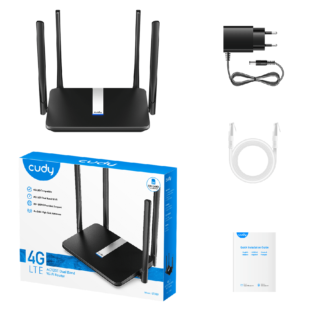 CUDY LT500 - ROUTER 4G LTE WIFI AC1200 DOBLE BANDA