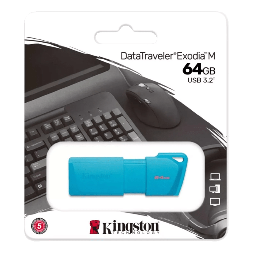 [KC-U2L64-7LB] USB KINGSTON DATATRAVELER EXODIA M 64GB AZUL