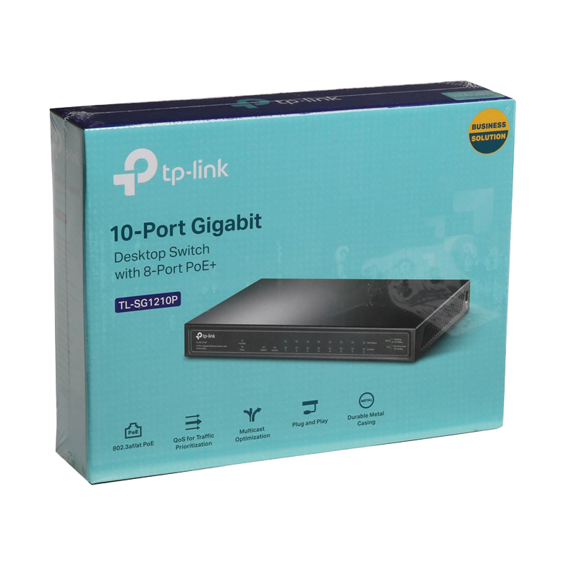 [TPL-SG1210P] TP-LINK SWITCH POE 60W GIGABIT 10 PUERTOS (8 POE) TL-SG1210P