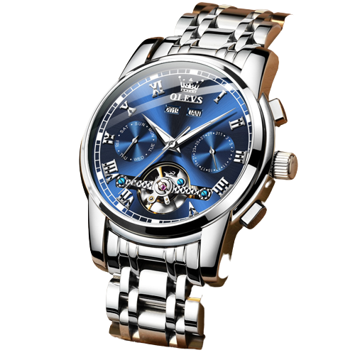 [6607 CORREA AZUL] RELOJ OLEVS 6607 CORREA ACERO AZUL