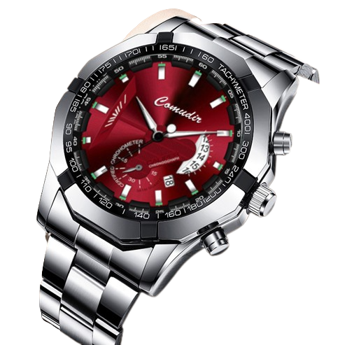 [RELOJ-ROJO-132] RELOJ ROJO CLARO IMPERMEABLE DE ACERO 132