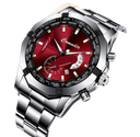 RELOJ ROJO CLARO IMPERMEABLE DE ACERO 132