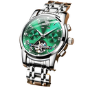 RELOJ OLEVS 6607 CORREA ACERO VERDE